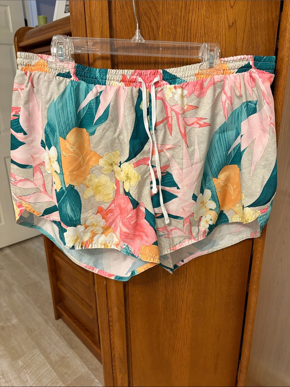 Old Navy Floral Athletic Shorts in Teal, Pink, Yellow